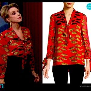 Alice + Olivia x Donald Sheila Red Blouse